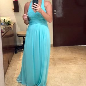 Long Teal Formal Dress, Bridesmaids Dress
